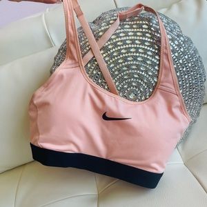 Pink Nike sports bra